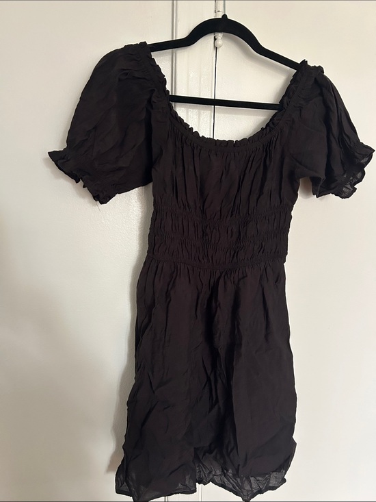 H&M Dresses & Skirts - H&M Black Smocked Puff Sleeve Mini Dress